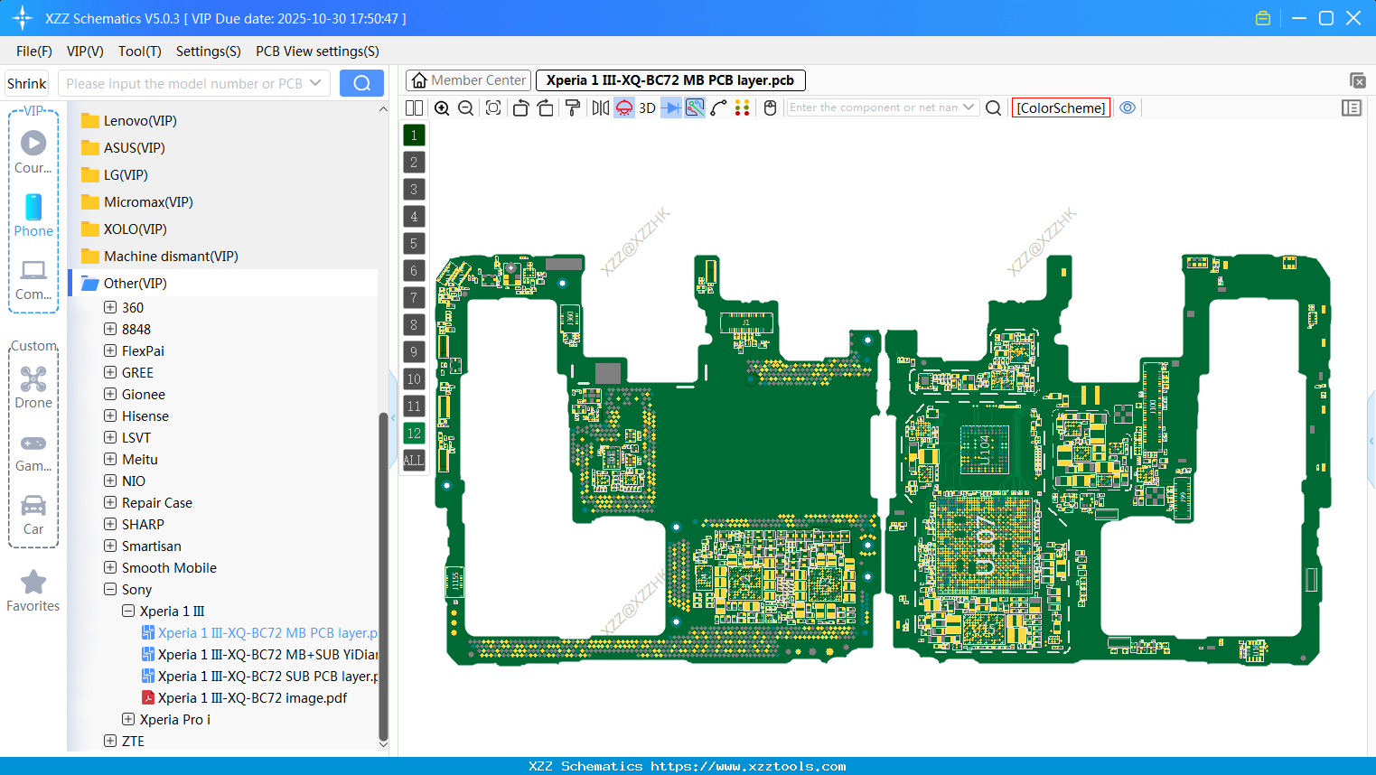 Xperia 1 III-XQ-BC72 MB PCB Layer